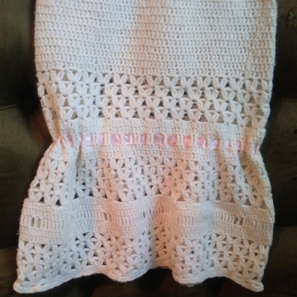 4 Pieces Crocheted Baptism Christening Gown, Doll Gown - Picture 5 of 8